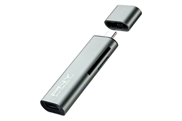PNY  R-TC-UA-3N1E01-RB minneskortläsare, USB-adapter