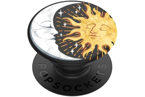 PopSockets  PopGrip 804153 Hopfällbar Stativ och Grepp för Smartphone och Surfplatta med en Swappable PopTop, Sun and Moon