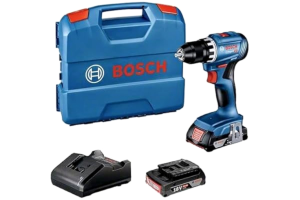 Bosch  Professional 18V System sladdlös borrmaskin GSR 18V-45 (varvtal på 1 900 v/min, 2 x 2,0 Ah-batterier, laddare GAL 18V-20, i L-Case)