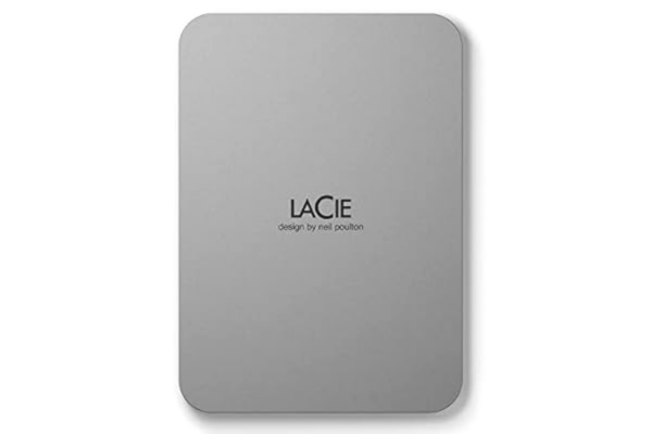 LaCie  Mobile Drive Moon 1TB, extern hårddisk Bärbar, PC Mac iPad & iPhone, Adobe All Apps Plan, Data Rescue Services (STLP1000400)