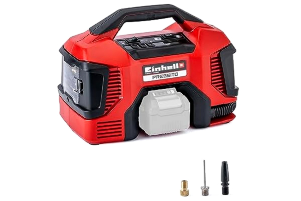 Einhell  Hybridkompressor PRESSITO Power X-Change (Li-Ion, 18 V, max. 11 bar, 710 mm slanglängd, högtryck, lågtryckspump, inkl. 3-delad. Adapteruppsättning, utan batteri och laddare)