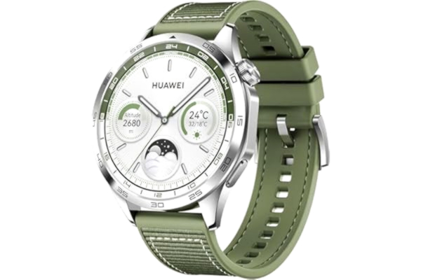 Huawei HUAWEI WATCH GT 4 smartklocka – upp till 2 veckors batteritid fitness tracker – kompatibel med Android och iOS – hälsoövervakning med pulsvågsarytmi analys – GPS integrerad – 46 mm grön vävd