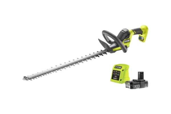 Ryobi  One+ RY18HT55A-120 - Hæktrimmer - ledningfri - 18 V - 2 Ah inkluderet oplader - 1350 opm - 55 cm - Skærekapacitet 24 mm - 2.8 kg