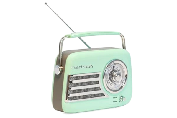 Madison  - FREESOUND-VR40GR - Vintageradio 30W på långt batteri - Bluetooth, USB & FM - Ljusgrön - Vintage, nostalgi, retro