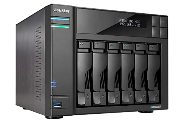 Asustor  Lockerstor 6 Gen 2 AS6706T | 6-bay NAS – nätverksminne hölje, Quad Core 2,0 GHz CPU, 4 M.2 PCIe 3.0 ssd-plats, 2 2,5 GbE-port, 8 GB RAM DDR4