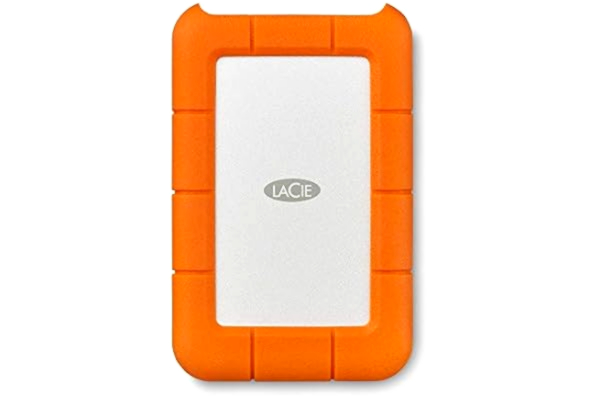 LaCie  Rugged USB-C, 5 TB, Bärbar Extern Hårsddisk, stöttålig, damm- och regntålig, för Mac och PC, 1 månad Adobe CC, 2 års Rescue Service (STFR5000800)