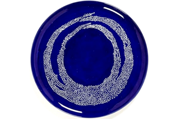 Serax  Feast serveringsfat diam. 35 cm. Lapis Lazuli Swirl – prickar vit