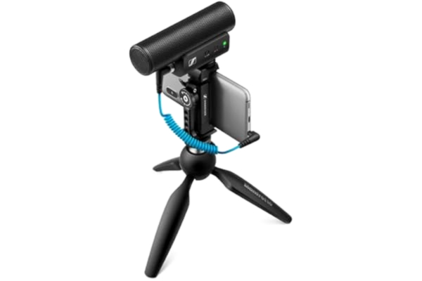 Sennheiser  Professionellt ljud MKE 400 Mobile KIT extra enkelriktad kompakt hagelgevär mikrofon. Perfekt för YouTube, vlogging, bröllopsfilmskapare och mobiljournalistik (svart)