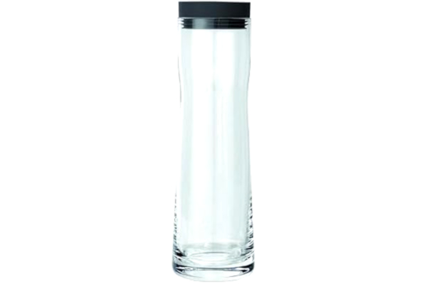 Blomus  Splash Vattenkaraff, Glaskaraff med Lock av Polerat Rostfritt Stål och Silikon, Transparent, 1 L