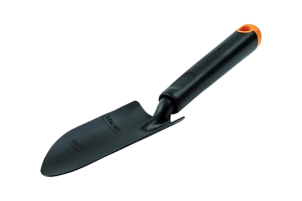 Fiskars  planteringsspade, längd 30 cm, Rostfritt stålhuvud/plasthandtag, svart/orange, Ergo, 1027018