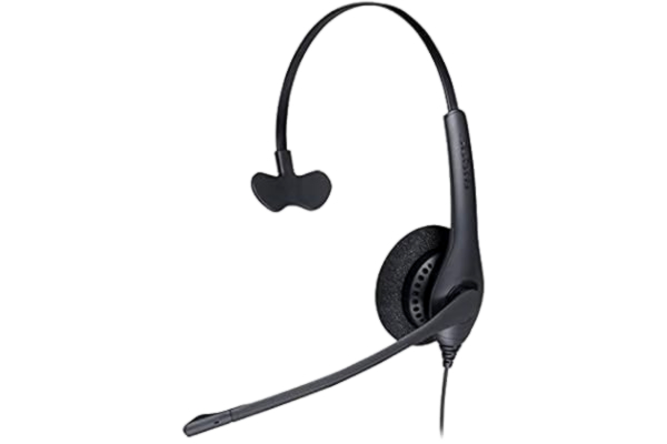 Jabra  Q711428 Biz 1500 QD On-Ear Mono headset med snabbkoppling – kabelhörlurar med brusreducerande mikrofon och volymtoppskydd för bordstelefoner