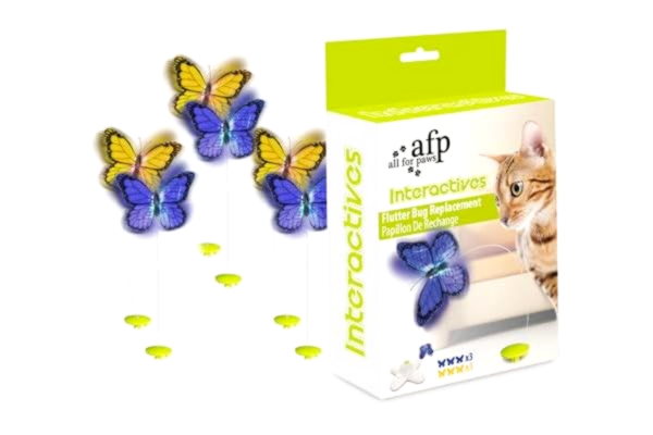 All For Paws ALL FOR PAWSkattleksak, fladdra, skalbagg, interaktivt leksak, rolig leksak, kattleksak (med glänsande fjäril flodör bug refil