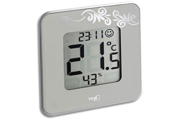 TFA  Dostmann Style cyfrowy termometr z higrometrem, 30.5021.02, taupe, do kontroli klimatu w pomieszczeniu