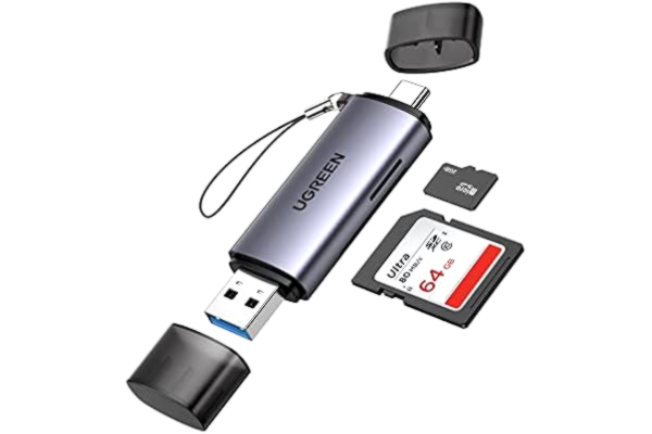 Ugreen UGREEN USB 3.0 och USB C Kortläsare USB 2 i 1 TF och SD Externa Minneskortläsare Kompatibel med Windows, Mac OS, Linux, Android och iOS system.