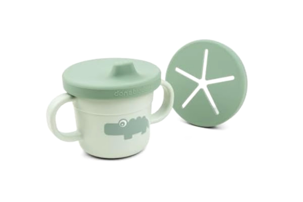 Done By Deer Done by Deer Krokosgrön matmellanmålsspip/mugg - 100 % polypropen i livsmedelskvalitet, mjukt silikonlock - hållbar och säker, lätt att rengöra - ett måste