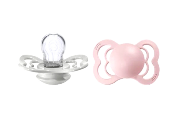 Bibs BIBS Supreme Napp 2-pack, BPA-fri, Symmetrisk sugdel. Silikon, Storlek 1 (0-6 månader), Haze/Blossom