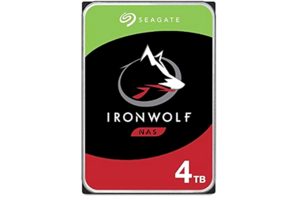 Seagate  IronWolf, 4TB, NAS, Internal Hard Drive, CMR 3.5 Inch, SATA, 6GB/s, 5,900 RPM, 64MB Cache, for RAID Network Attached Storage, 3 year Rescue Services, FFP (ST4000VNZ08)
