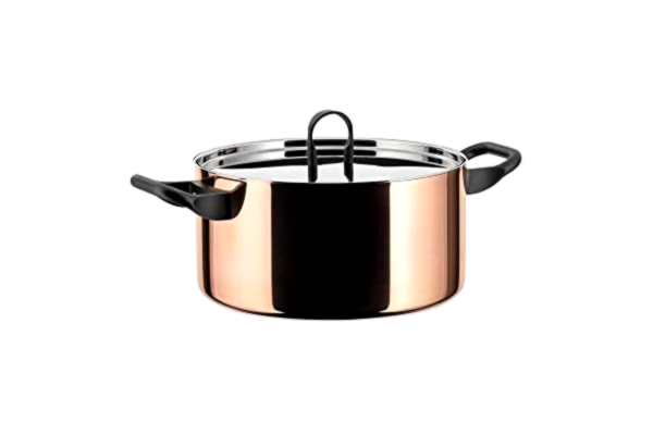 Alessi  90101/20 la Cintura Di Orione Casserole à deux Poignées en Acier Inoxydable 18/10 et Cuivre, Ø 20 Cm