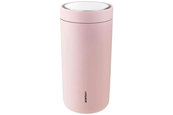 Stelton  to-Go Click - Termoskopp, dubbelväggig vakuumflaska - Rostfri, läckagesäker kaffekopp/temugg med smart klicklock - Varma och kalla drycker - 0,4 liter, mjuk ros