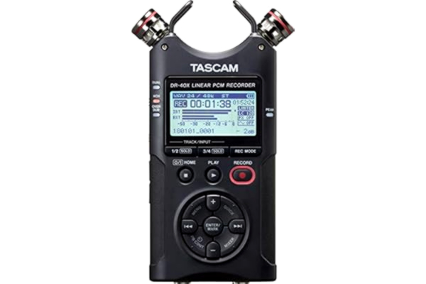 Tascam  DR-40X, 18 t, MP3, WAV, 92 dB, 44100 - 96000 Hz, Blå, 40 mW