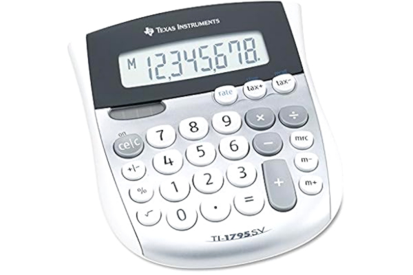 Texas Instruments  TI-1795SV bordsräknare, silverdesign