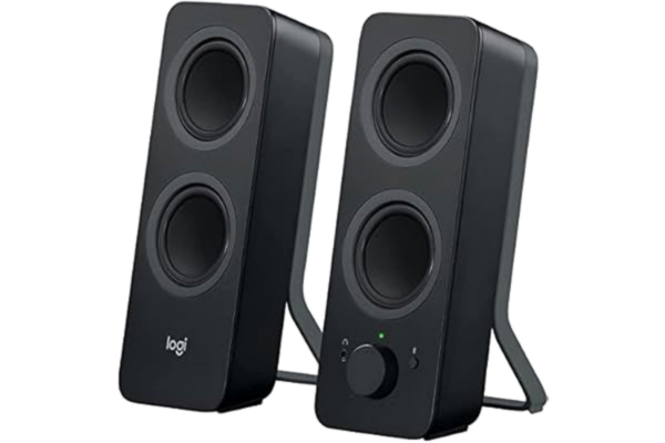 Logitech  Z207 trådlösa Bluetooth-PC-högtalare, stereoljud, 10 watt toppeffekt, 3,5 mm ljudingång, hörlursuttag, multi-enhet, enkel switch, dator/TV/smartphone/surfplatta - Svart