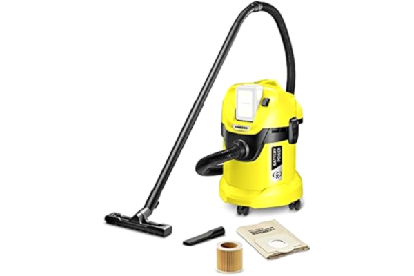 Kärcher  batteridriven grovdammsugare WD 3 Battery, effekt: 300 W, behållarstorlek: 17 liter, blåsfunktion, tillbehörsförvaring, dammsugning utan filterbyte, 36 volt batteri (medföljer ej)