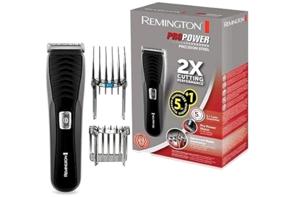 Remington  hårtrimmer, rostfria stålblad, 2 justerbara kammar 0,5-44 mm, upp till 40 minuters användningstid, LED-indikator, Rengöringsborste, Pro Power HC7110