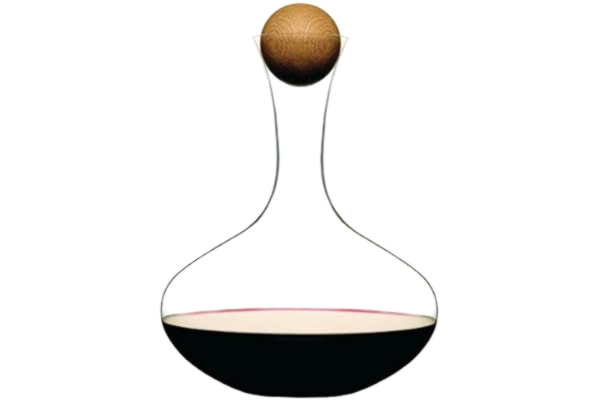 Sagaform  natur oval ekvinkaraff, karaff med ekpropp – klart glas