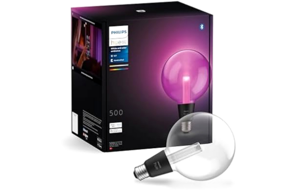 Philips  Hue Lightguide G125 Large Globe Smart Bulb, Vit och Färgat Ljus, Bluetooth-Kompatibel, Röststyrning med Alexa, Apple Home och Google Assistant