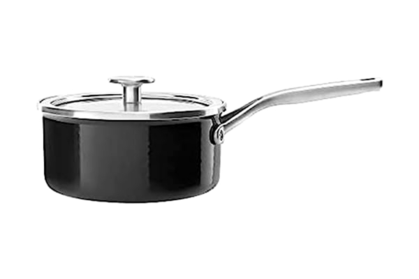KitchenAid  Steel Core Enamel 18 cm/2 liters gryta med lock, tysk emalj, för induktionsugn, svart Onyx