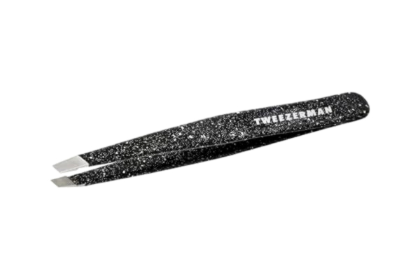 Tweezerman TWEEZERMAN Pincett (snedställda spetsar, ögonbrynspincett, professionell kvalitet, rostfritt stål), dammig onyx