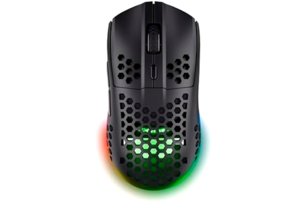 Trust  Gaming GXT 929 Helox trådlös spelmus, superlätt trådlös mus 75 g, 80 h batteritid, 2,4 GHz mikro-USB-mottagare, justerbar DPI (800-4800) för gaming PC gaming laptop – svart