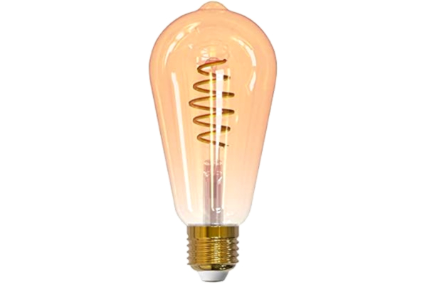 Airam AIRAM Smarta Hem Filamnet LED Edison ST64 Amber spiral CCT WiFi Smarta LED-lampor - 5,5 Watt med E27 Sockel Glödlampa 1800-3000 med 350 lumen - 15000 Timmars Brinntid