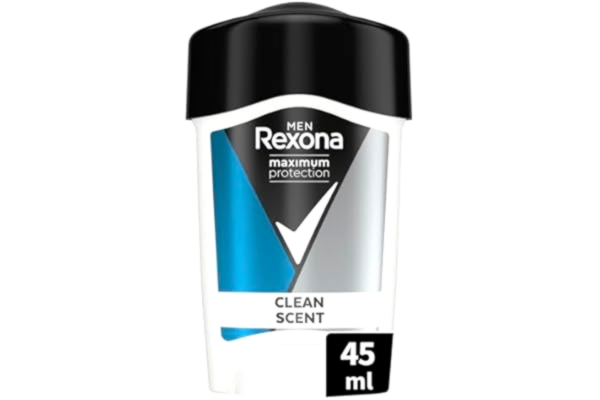 Rexona  for Men Maximum Protection Antiperspirant Deo Stick för effektivt skydd mot kraftig svettning Clean Scent Skyddar mot svett och dålig lukt i 48h 45 ML