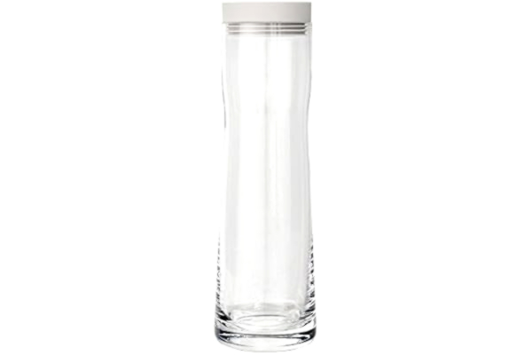 Blomus blomus -SPLASH – vattenkaraff av glas, Moonbeam, 1 liter kapacitet, silikon/lock i rostfritt stål, lätt att använda, (H/B/D: 29,5 x 9 x 9 cm, färg: Moonbeam, 63780)