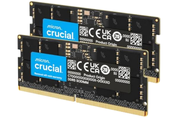 Crucial  DDR5 RAM 32GB Kit (2x16GB) 5600MHz SODIMM, Minne för Bärbar Dator, Mini PC, Högpresterande RAM (eller 5200MHz / 4800MHz), CL46 - CT2K16G56C46S5