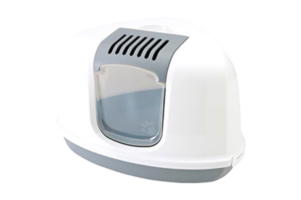 Savic  Kattsandspanna Nestor Corner, 58,5 x 45,5 x 40 cm, grå-vit