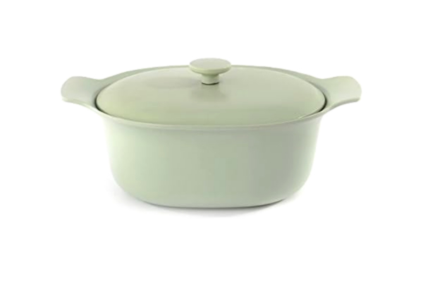 Berghoff  Ron gietijzer geëmailleerd ovaal braadpan, deksel groen