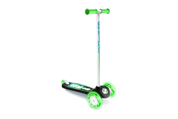 Stamp Toys STAMP - Skids kontroll 3-vågad skoter ljushjul, JS123045L, grönblå-vit-svart