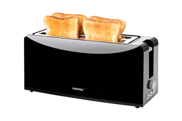 Korona  Grille-pain 21044-4 tranches - Avec grille réchauffe-viennoiseries - 1200 °C - Noir