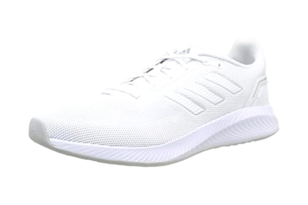 Adidas  Femme Run Falcon 2.0 Chaussures de running entrainement, Blanc Cloud White Cloud White Metallic Silver, 38 EU