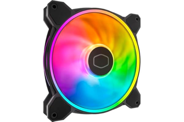 Cooler Master  MasterFan MF140 Halo2 Duo-Ring ARGB Fläkt - 140mm Chassifläkt, Tyst Kylning, Större Air Balance Blad, Rifle-Lager, Jam Sensor Skydd & Uppgraderad Driver IC - 0-1600 RPM, 4-Pin PWM