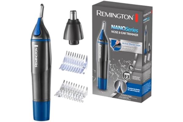 Remington  NE3850 Nano-serien [antimikrobiell] nästrimmer (dubbelsidigt roterande huvud, ögonbrynskam, enkel och snabb rengöring), förpackningen kan variera