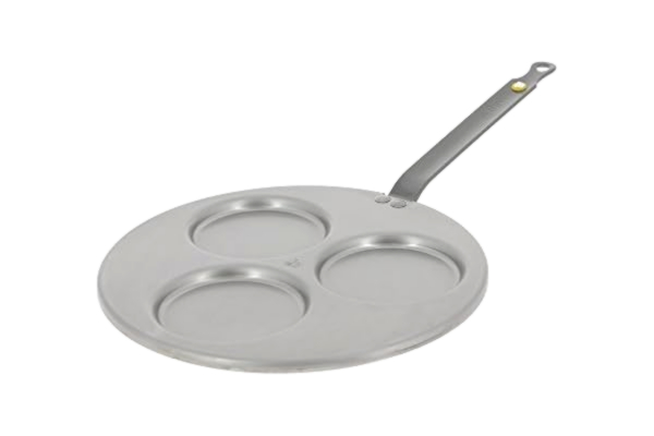 de Buyer DE BUYER Blini Frying Pan with 3 Indentations, 27 cm, Silver