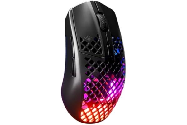 SteelSeries  Aerox 3 Wireless - Geperforeerde RGB-gamingmuis - Ultra-lichtgewicht waterbestendig ontwerp - 18K DPI TrueMove Air optische sensor - Onyx