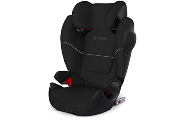 Cybex  Silver Solution M-Fix SL Child's Car Seat, High Back Booster, with Adjustable Headrest and ISOFIX Compatible, Group 2/3 (15-36 kg), From Approx 3-12 Years, Pure Black