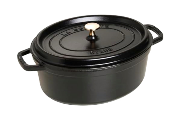 Staub STAUB emaljerad gjutjärnsgryta/Cocotte, Diameter: 33 cm, 6,7 l, svart