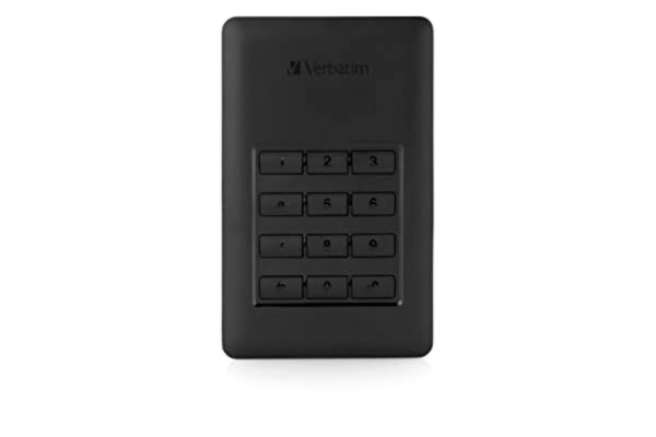 Verbatim  Store 'n' Go säker bärbar, 2 TB, svart, extern hårddisk med kodåtkomst, USB 3.1 GG-1, extern hårddisk, för Windows & MacOSX, bärbar hårddisk, USB-hårddisk