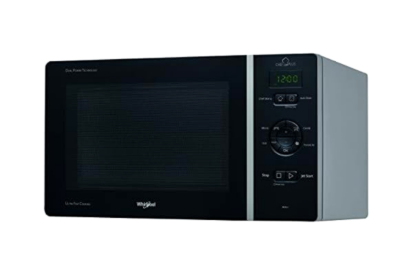 Whirlpool  MCP 347 BL magnetron, 800 W, 25 liter, zwart Zilver.